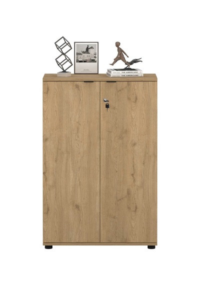 Rio 3 Raflı Kapaklı Kitaplık - Florida Meşe 72x109x34 Cm Meşe