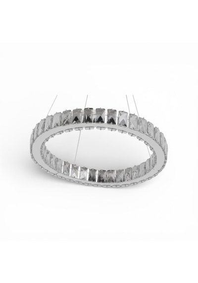 Kristal Uzaktan Kumandalı 40 cm Avize Krom