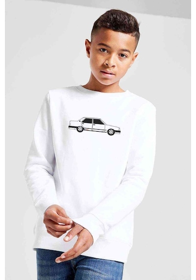 Tshirthane Şahin Baskılı Unisex Çocuk Beyaz Sweatshirt (534768203) Beyaz