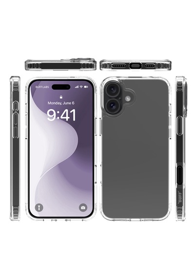 Apple Uyumlu iPhone Buff 16 Plus Air Hybrid Şeffaf Kılıf Crystal Clear
