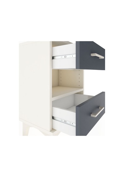 Arges Komodin Tek Raflı 2 Çekmeceli 44x30x64 Aytaşı-antrasit Aytası