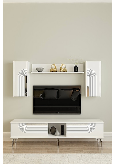 Tvr1502bs Meyra Tv Ünitesi Takımı Beyaz-silver 150cm
