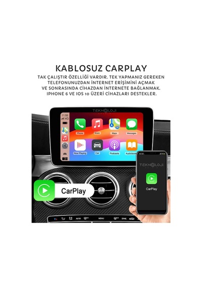 Tr Kablosuz Carplay Ve Android Auto Adaptörü, 2gb Ram 32gb Rom, Türkçe Arayüz, Netflix Ve Youtube Destekli
