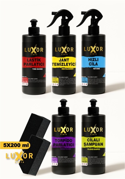 Luxor Kimya 200ml 5'li Oto Bakım Seti Oto Yıkama Seti