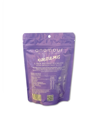 Anamour Natural Ejder Meyvesi Kurusu Cips Ejder Meyvesi Şekersiz 25 G