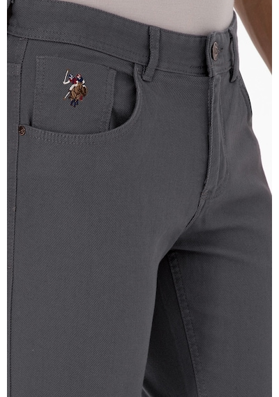 U.S. Polo Assn. Erkek Gri Slim Fit Kanvas / Chino Pantolon 50310340-VR024