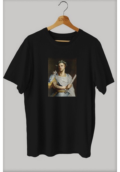 Noıssey -wed Jül Sezar Tasarım Baskılı Oversize T-shirt Tişört Sokak Tarzı Siyah