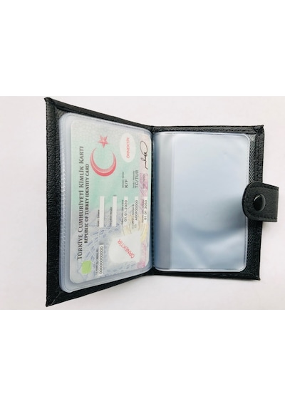 Kredi Kartı Ehliyet Nüfus Cüzdanı Konulabilir Siyah Kartlık Siyah