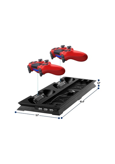 Ps4 Slim Multi Fonksiyonel Fanlı Ve Gamepad Şarjlı Stand Siyah