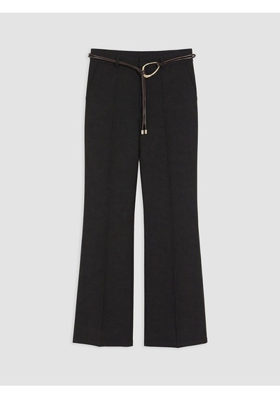Lcwaıkıkı Classic Siyah Beli Kemerli İspanyol Paça Kadın Pantolon