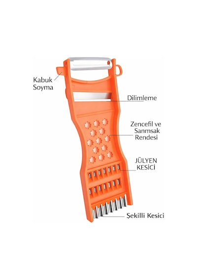 Çok Fonksiyonlu Rende Meyve Sebze Soyucu Dilimleyici Julienne Doğrayıcı Pratik Mutfak Aparatı 1 Adet Asorti Diğer