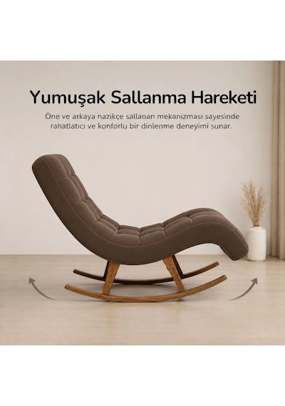 Smarto Relax Napoli Sallanan Ergonomik Dinlenme Koltuğu Tv Koltuğu Berjer Kahverengi
