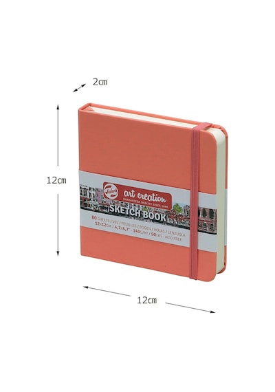 Royal Eskiz Defteri, 80 Yaprak, 12 X 12 Cm, Mercan Kırmızısı