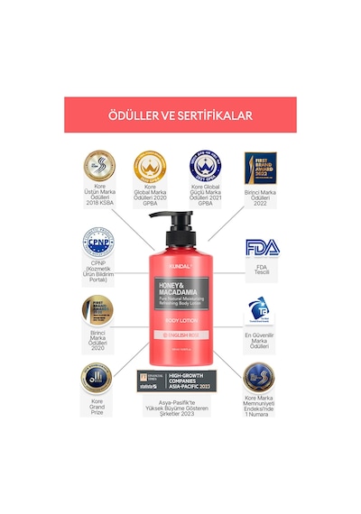 Nemlendirici Ve Besleyici Vücut Losyonu Kundal Honey & Macadamia Pure Body Lotion 500ml White Musk