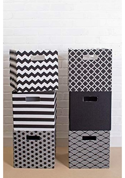Katlanabilir Polyester Saklama Küpü Katı Hafif Ve Dayanıklı Küçük Kare 28x28x28 Cm Siyah Çok Renkli