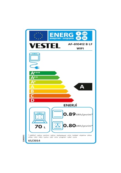 Vestel AF-810412 B LF Wifi 70 L Ankastre Fırın