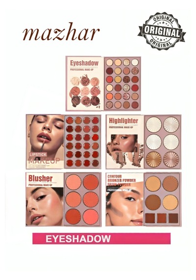 Makyaj Kitabı 5'li Palet Seti Göz Farı, Ruj, Highlighter, Allık