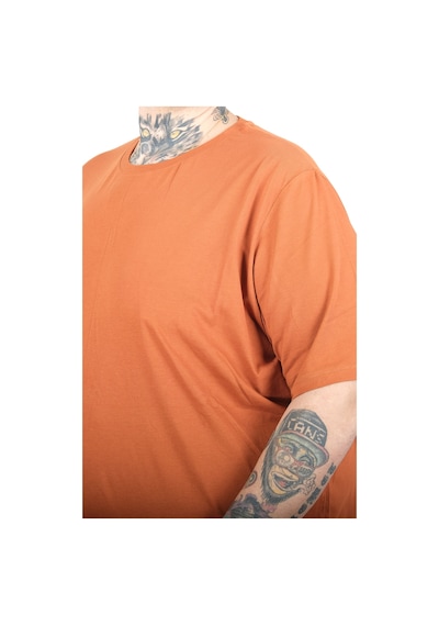 Mode Xl Büyük Beden Erkek Basic Bisiklet Yaka T-shirt 20031 Tarcın Kahverengi