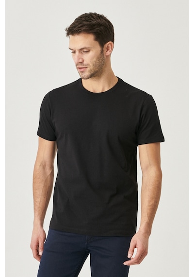 AC&Co / Altınyıldız Classics 4A4800000001SYHXS Slim Fit Bisiklet Yaka Kısa Kol Pamuklu Erkek Tişört Siyah