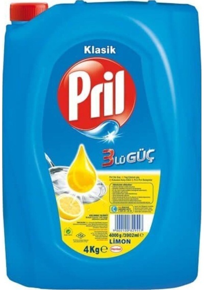 Elde Bulaşık Deterjanı Üç Etkili Güç Limon 4 Kg