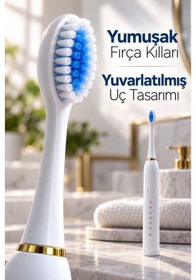 Beyaz Elektrikli Diş Fırçası 500 Mah Bataryalı