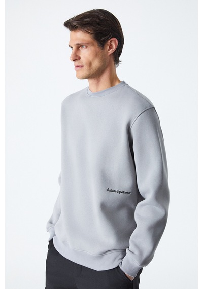 Grimelange Dane Erkek Organik Kumaşlı Yumuşacık Gri Sweatshirt Gri