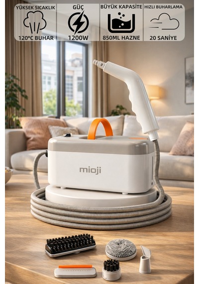 Mioji ST6 5.5 Bar 1200 W Buharlı Temizlik Makinesi Beyaz