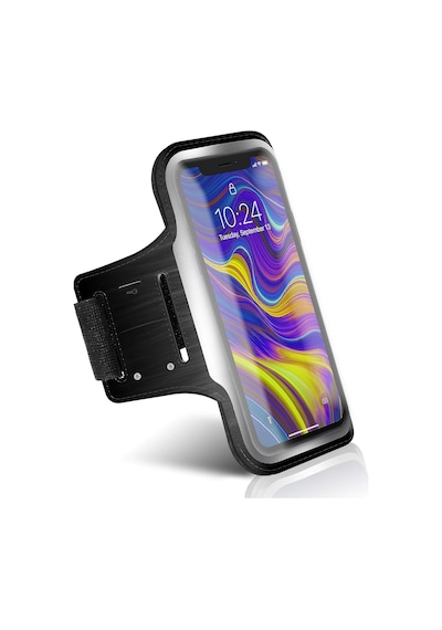 İphone Xiaomi İle Uyumlu Universal 6,9" İnç E Kadar Uyumlu Anahtar Koyma Bölmeli Spor Koşu Yürüyüş İçin Kol Bandı Siyah 0.05 M