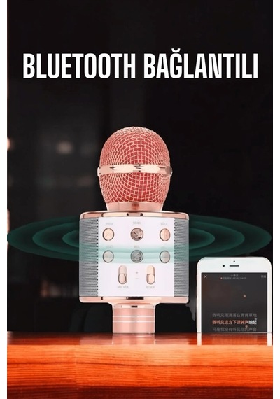 Hubrendy Tekno Kablosuz Bluetooth Karaoke Mikrofon Usb Ve Aux Girişli, Yüksek Ses Kalitesi