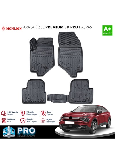 Paspasları, Citroen C4 2021 3d Lazer Ölçülü Kokusuz Kaymaz Önvearka