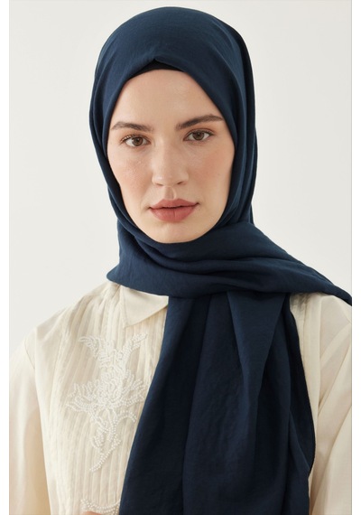 Mirsoy Scarf Düz Pamuk Şal - Lacivert Lacivert