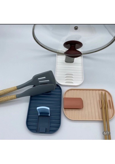 Ithal Tr De Ilk Kasık Kapak Spatula Tutucu Gri Beyaz Renk Silikon Diğer