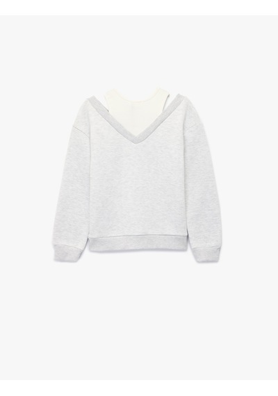 Koton Atlet Detaylı Uzun Kollu V Yaka Pamuklu Şardonlu Sweatshirt Gri Melanj 6wkg10560ak Koton Atlet Detaylı Uzun Kollu V Yaka Pamuklu Şardonlu Sweatshirt Gri Melanj 6wkg10560ak
