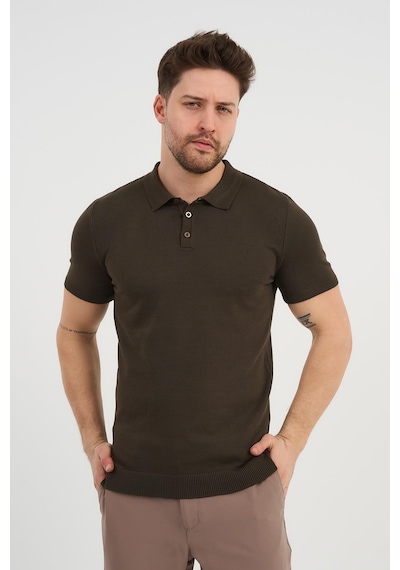 Alexander Gardi Alexandergardı Polo Yaka Düğmeli Triko T-shirt 50024 Haki