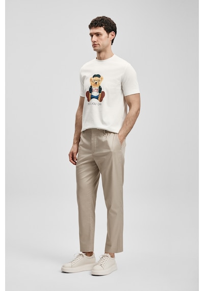 Lufian Teddy Modern Grafik T- Shirt Kırık Beyaz Kırık Beyaz 111020305100510 Kırık Beyaz