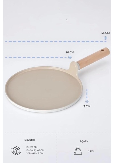 Alüminyum Döküm Xtrema Kaplama Krep Tava 26cm Bej Sku: Smg8690010544698