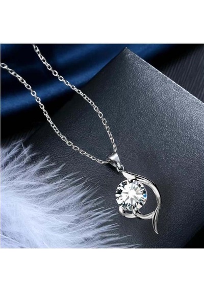 Brezza Lusso Jewelry Gümüş Zirkon Taşlı Kolye Küpe Set