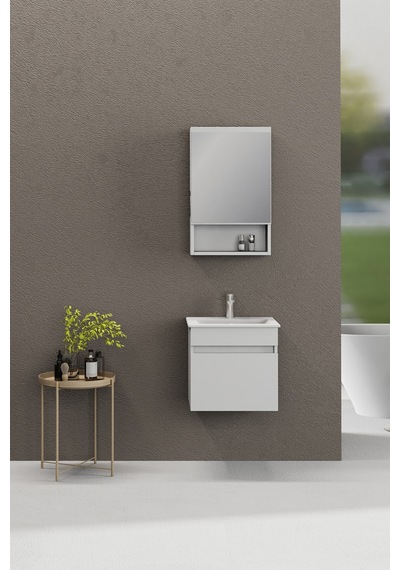 Biani Dalyan 50 Cm Banyo Dolabı Renk Mat Beyaz