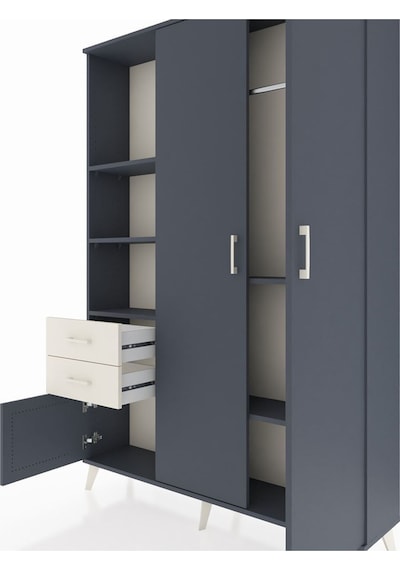 Arges Dolap 5 Raflı 2 Çekmeceli Tek Askılı 132x30x195 Antrasit-antrasit/aytaşı Antrasıt/aytası Arges Dolap 5 Raflı 2 Çekmeceli Tek Askılı 132x30x195 Antrasit-antrasit/aytaşı Antrasıt/aytası