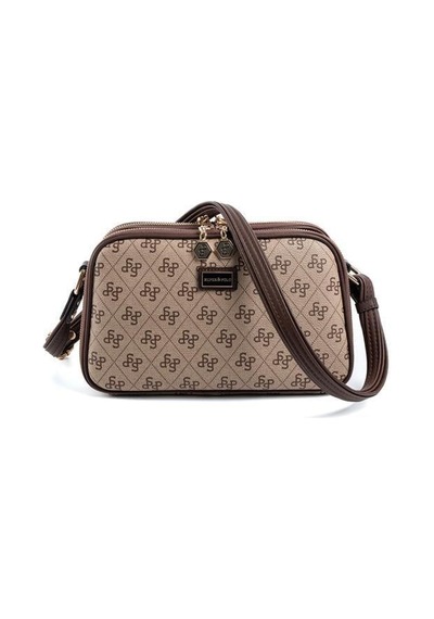 Silver Polo Sp899 Kadın Çapraz Çanta Monogram Koyubej-kahve