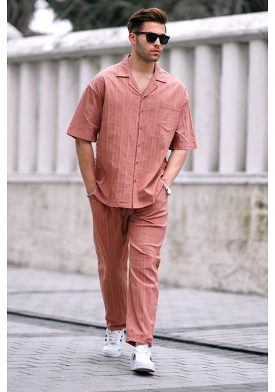 Madmext Erkek Camel Gömlek-pantolon Takımı 5936-camel Camel