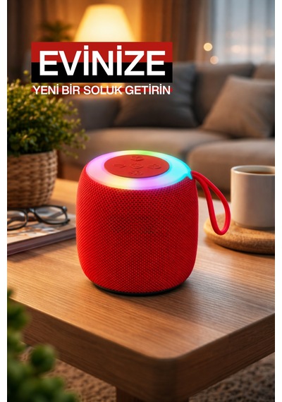 Rgb Işıklı Şarjlı Bluetooth Hoparlör - Type-c - Fm Radyo - Usb - Hafıza Kartı