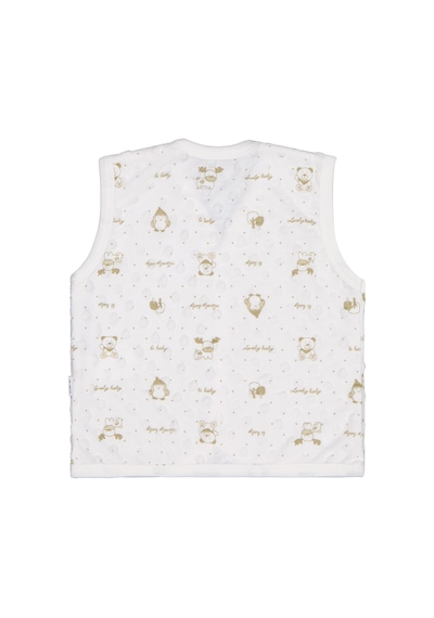 Albimini Civil Baby Desenli 1-9 Ay Yelek - Ekru