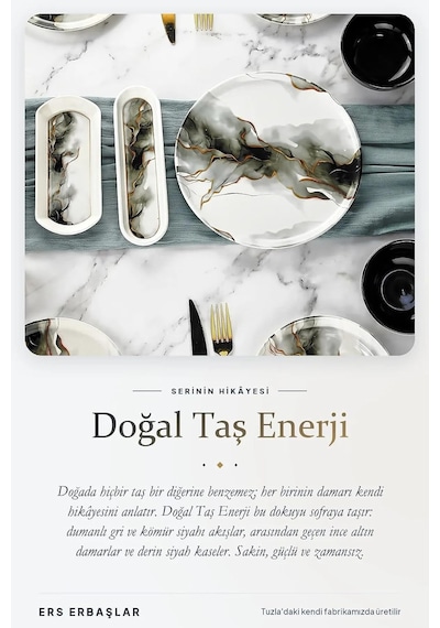 Doğal Taş Enerji 18 Parça 8 Kişilik Kahvaltı Takımı Diğer