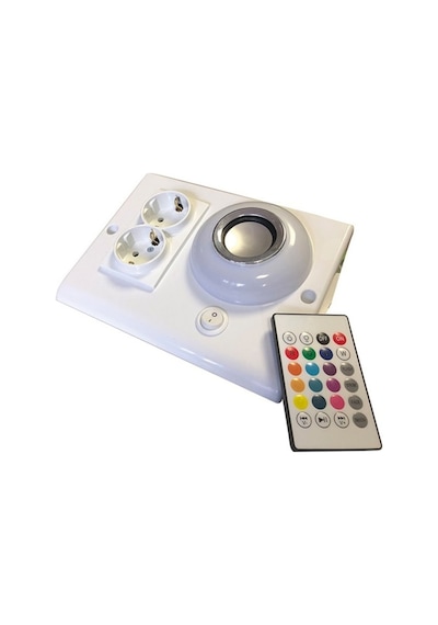Müzik Çalar Dolap Ve Tezgah Altı Armatür Rgb Ledli Bluetoothlu Kumandalı Beyaz Ve 3 Mt. Kablolu Diğer