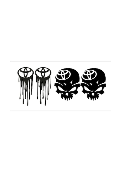 Toyota Sticker Set Kurukafa Ve Kanlı Logo