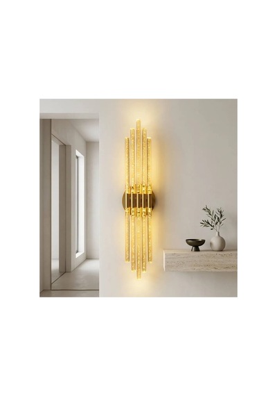 Bhbackhome Aura Large 51 Cm Modern Tasarım Led Aplik - Duvar Lambası - Gold - Günışığı Led Çok Renkli