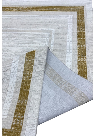4 Metrekare - 6 Metrekare Bambu Tarz Modern Salon Oturma Odası Mutfak Halısı Antialerjik Gold Altın