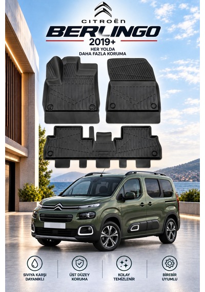 Citroen Berlingo 2019+ Aracınıza Özel Üretim Havuzlu Paspas Takımı A+ -mod-