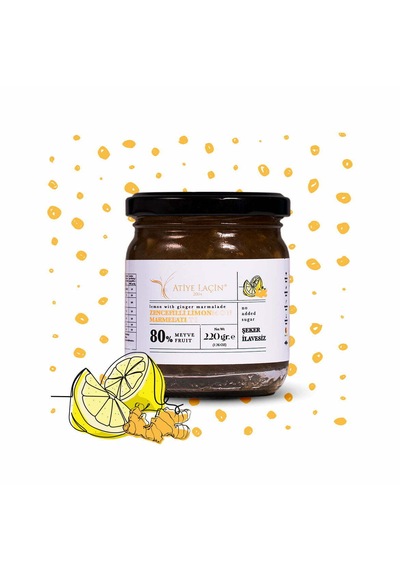 Atiye Laçin Zencefilli Limon Marmelatı 220 Gr Şekersiz